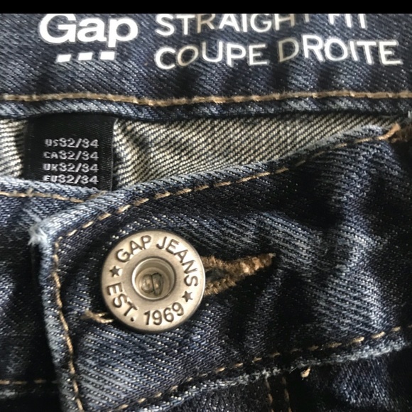 Men's GAP Straight Fit Coupe Droite Jeans 32x34 - Picture 3 of 3